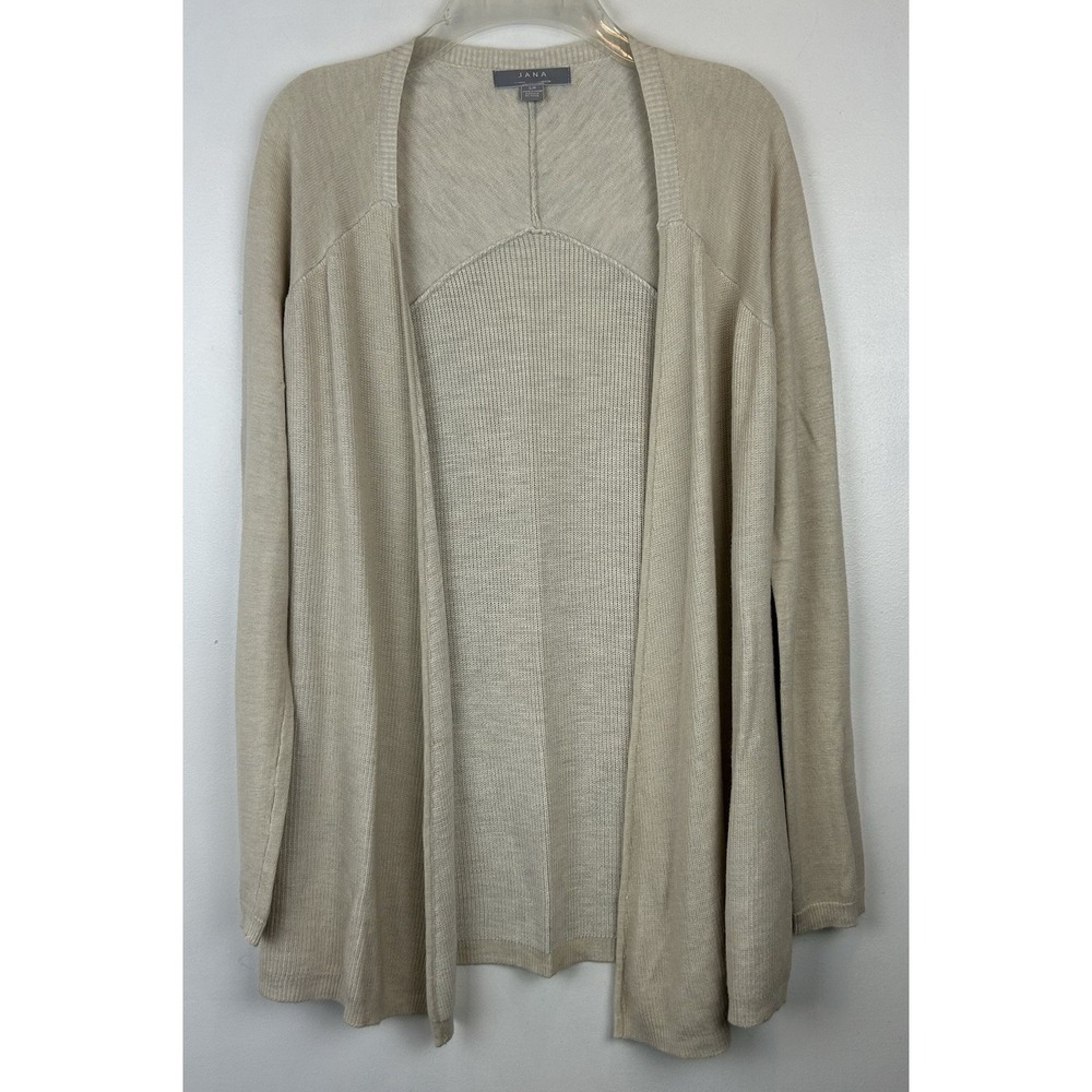 Jana Cardigan Sweater Womens Small Thin Knit Beige Neutral Capsule Minimalist